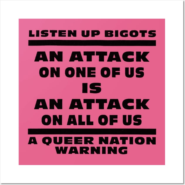 Listen Up Bigots - Vintage Gay Poster Design Wall Art by DankFutura